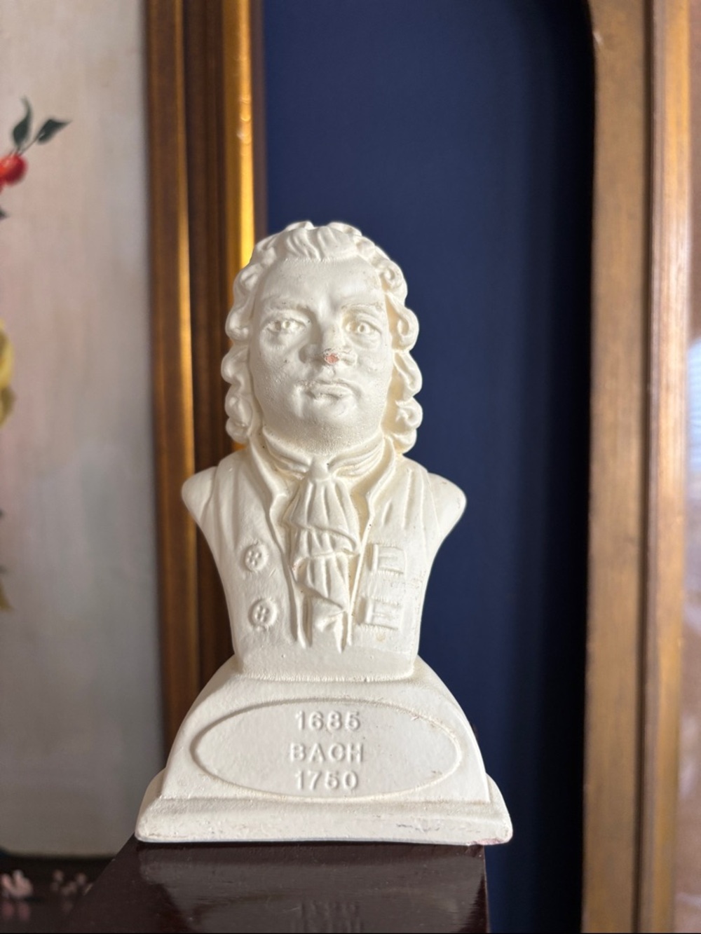 Miniature Bach Chalkware Bust Sculpture